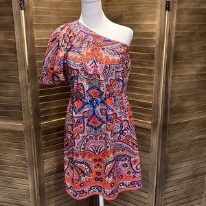 Angie multicolored one‎ shoulder dress size XS